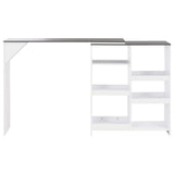 Bar Table with Moveable Shelf White 138x39x110 cm 280226