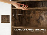 16-Compartment Media Shelf - Rustic Brown T3398P423534