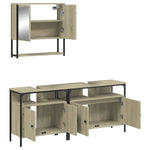 ZNTS 3 Piece Bathroom Furniture Set Sonoma Oak Engineered Wood 3214666