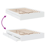 Bed Frame with Drawers without Mattress White 150x200 cm King Size 3280650