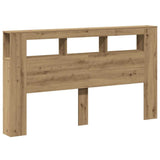 LED Headboard Artisan Oak 180x18.5x103.5 cm Engineered Wood 857691