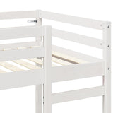 Loft Bed Frame White 75 x 190 cm Solid Pine Wood 3414557