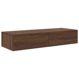 ZNTS Wall Shelf with Drawers Brown Oak 100x36x19 cm Engineered Wood 859992