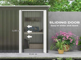 5 x 3ft Garden Storage Shed with Sliding Door and Sloped Roof Outdoor Equipment Tool, Black T3398P314704