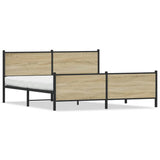 Metal Bed Frame without Mattress Sonoma Oak 180x200 cm Super King 3301364