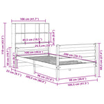 ZNTS Bookcase Bed without Mattress White 100x200 cm Solid Wood Pine 3322234