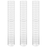 Circular Gabion Raised Beds 3 pcs Galvanised Steel 30x200 cm 152022