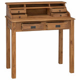 Writing Desk Natural 89.5 x 49.5 x 100 cm Solid Teak Wood 42024254