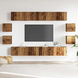Wall Mounted TV cabinets 8 pcs Old Wood Engineered Wood 3328951