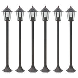 ZNTS Garden Post Lights 6 pcs E27 110 cm Aluminium Bronze 44205