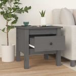 ZNTS Side Tables 2 pcs Grey 40x40x39 cm Solid Wood Pine 813789