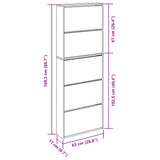 Shoe Cabinet with Mirror 5-Layer Concrete Grey 63x17x169.5 cm 3228281