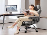 Leathaire Reclining Office Chair with Lumbar Support Pillow - Grey T3398P377420
