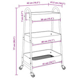 Storage Trolley 3-Tier Pink 42x41.5x77 cm Steel 4012383