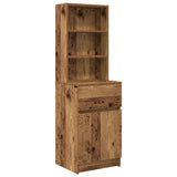 Bedside Cabinet Old Wood 39x35x125 cm Engineered Wood 861317