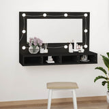 Mirror Cabinet with LED Black 90x31.5x62 cm 833488
