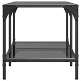Coffee Table with Black Glass Top 78.5x40x40 cm Steel 845977