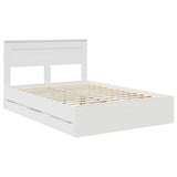 Bed Frame with Drawer White 160 x 200 cm Engineer Wood 3409833