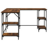 Desk Smoked Oak 139x139x75 cm Engineered Wood 837594
