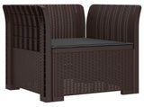 1-Seater Armchair with Cushion Rattan Look PP Brown 8011857