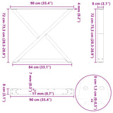 Dining Table Legs 2 pcs Natural Steel 90x cm Steel 4012735