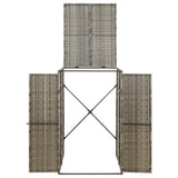 Single Wheelie Bin Shed Grey 70x80x117 cm Poly Rattan 319864