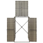 Single Wheelie Bin Shed Grey 70x80x117 cm Poly Rattan 319864