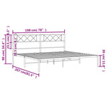Metal Bed Frame without Mattress with Headboard Black 193x203cm 372283