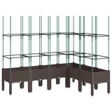 Garden Planter with Trellis Brown 160x120x142.5 cm PP 367970