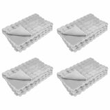 Anti-Slip Faux Rabbit Fur Blanket Olite 4 pcs Grey 220 x 240 cm 42021815