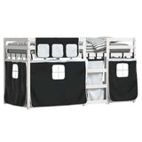 Bunk Bed without Mattress White&Black 90x190 cm Single Solid Wood Pine 3283940