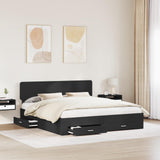 Bed Frame with Headboard Black 200 x 200 cm Engineered Wood 3412333