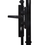 ZNTS Fence Gate Double Door with Spike Top Steel 3x1.25 m Black 146027