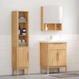 Bathroom Furniture Set FLORO 2 pcs Wax Brown Solid Pine Wood 3385881