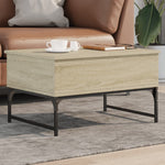 ZNTS Coffee Table Sonoma Oak 70x50x40 cm Engineered Wood and Metal 845372