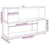 Book Cabinet Old Wood 100x24x63 cm Engineered Wood 856740