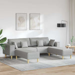 Fabric Sofa with Cushion 3 pcs Cloud Grey 208 cm Fabric 3335170