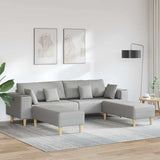 Fabric Sofa with Cushion 3 pcs Cloud Grey 208 cm Fabric 3335170