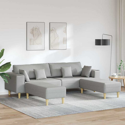 Fabric Sofa with Cushion 3 pcs Cloud Grey 208 cm Fabric 3335170