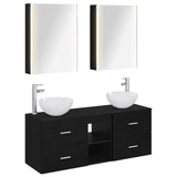 Bathroom Furniture Set 5 pcs Black Oak 3406728