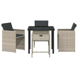Garden Dining Set 5 pcs Light Grey Poly Rattan 3380705