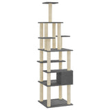 Cat Tree with Sisal Scratching Posts Dark Grey 183 cm 171484
