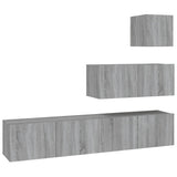 4 Piece TV Cabinet Set Grey Sonoma Engineered Wood 3114652