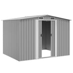 Garden Storage Shed Grey Metal 257x205x178 cm 42907