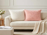 Cushion Cover 6 pcs HOUTEN White 60 x 60 cm Faux Rabbit Fur 920904