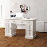 Double Pedestal Desk White 140x48x80 cm 244370