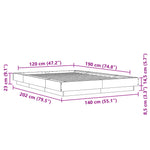 ZNTS Bed Frame without Mattress Black 120x190 cm Small Double 3281232
