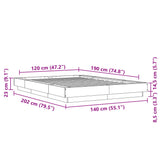 Bed Frame without Mattress Grey Sonoma 120x190 cm Small Double 3281236