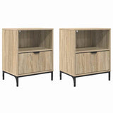 Bedside Cabinet with Drawer 2 pcs Sonoma oak 49 x 36 x 61 cm 883479