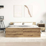 Bed Frame Artisan Oak Engineered wood, Solid pinewood Double 3328741